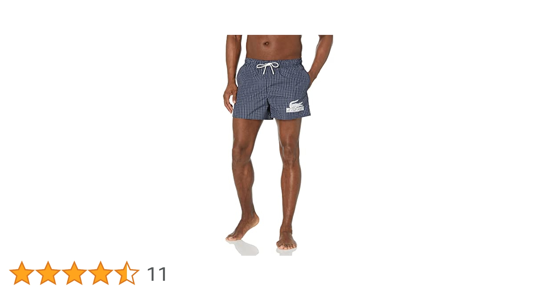 Amazon | Lacoste メンズ チェック スイムトランクス, ネイビー
